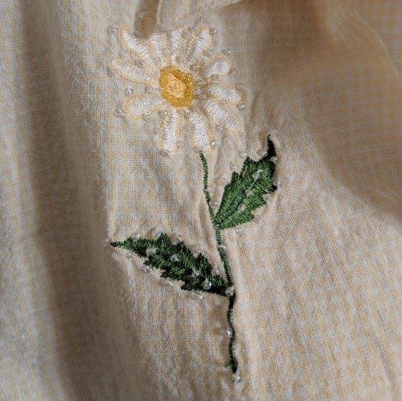 Vintage | Button Shirt Embroidered Fl… - Picture 3 of 6